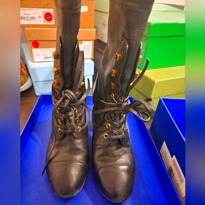 High top leather boots